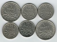Набор монет Франция 1966-1986 г. 6 шт.