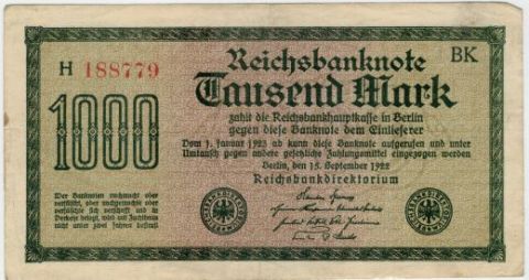 1000 марок 1922 г. Германия