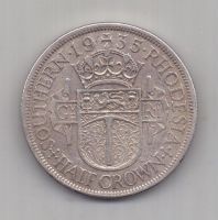 1/2 кроны 1935 г. редкий год. Родезия. Великобритания