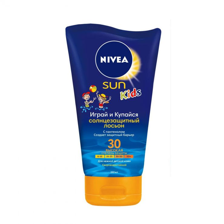 Нивея Сан лосьон солнцезащитный детский "Играй и купайся", SPF 50+, 100мл