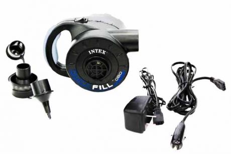 Аккумуляторный насос 12/220V (3 насадки), INTEX
