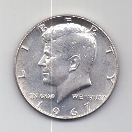 1/2 доллара 1967 года США UNC