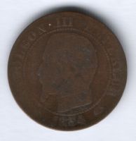 5 сантимов 1854 г. А Франция