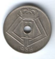 5 сантимов 1938 г. Бельгия
