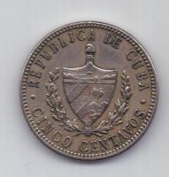 5 сентаво 1915 г. AUNC. Куба