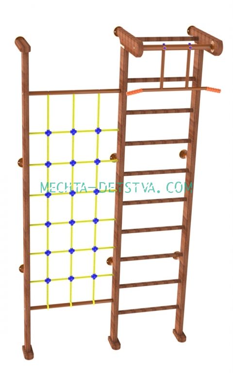 Детский спортивный комплекс «Пристенный с сеткой - Д-5»