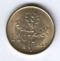 20 лир 1982 г. Италия