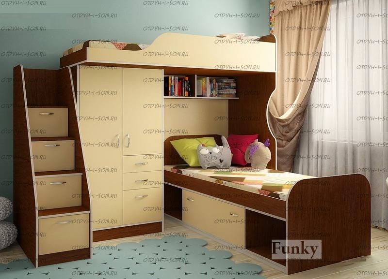 Кровать двухъярусная Фанки Кидз 4/8 СВ