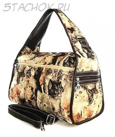 Сумка гобеленовая женская "Кошки 018"