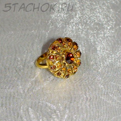 Кольцо "Солнечная ромашка" под золото