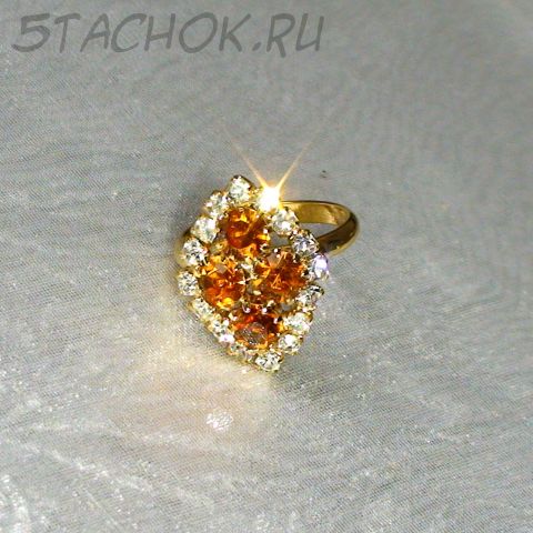 Кольцо "Ромбик" под золото