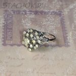 Кольцо "Снежинка" под серебро