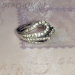 Кольцо объемное под серебро