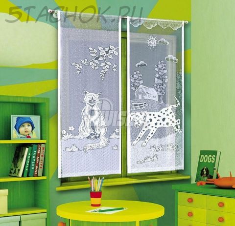 Штора жаккардовая "Кошка"