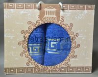 Синий Грек Бамбук махра 450гр (50х90,70х140)  в коробке Атлас