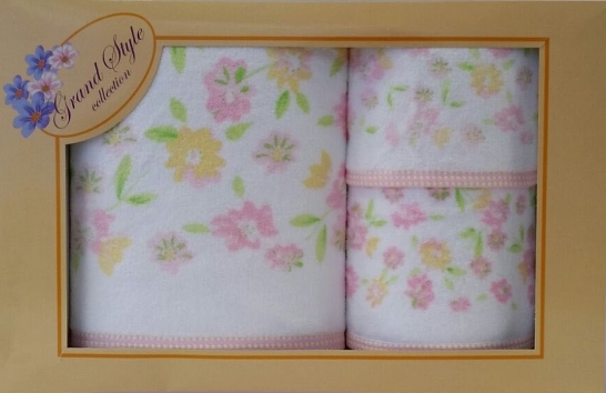 Полянка 34х34+34х76+70х140 полотенце в бол. беж. коробке E13-81