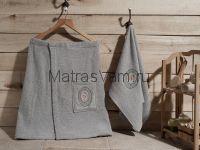 1942 Серый PALAMAR Сауна муж.. махра  в подарочной упаковке Карна