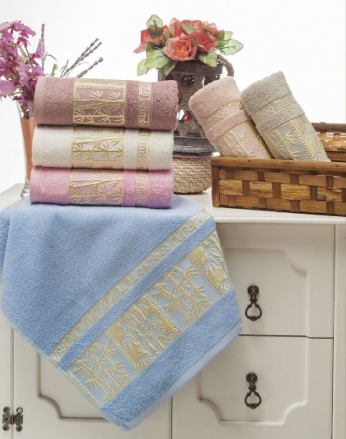 8568 SOFT Бамбук махра 70х140 ( 6шт ) 480гр.полотенце TWO DOLPHINS