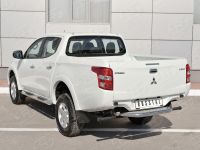 Защита заднего бампера Ф63 с листом (Лист алюм, проф. нерж)(вариант 1) MITSUBISHI L200 2015