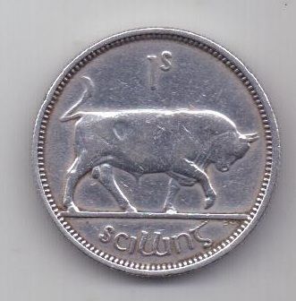 1 шиллинг 1942 г. AUNC. редкий год. Ирландия. Великобритания