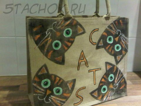 Сумка пляжная "Коты"