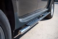 Пороги труба d75х42 овал с накладками Skoda Yeti 2009-2012
