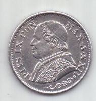 10 сольди 1868 г. AUNC. Ватикан. Италия.