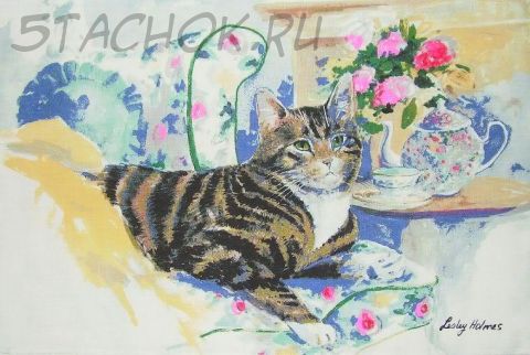 Полотенце-панно "Кошечка на кухне"