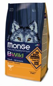 Monge Bwild Dog Ostrich корм для взрослых собак всех пород с мясом страуса 2 кг