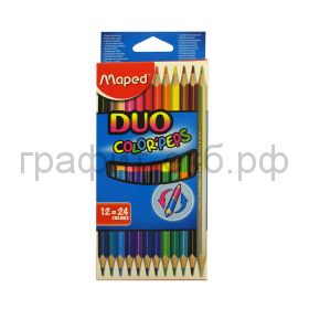 Карандаши цв.12=24цв.Maped Colotpeps Duo 2х-сторонние 829600