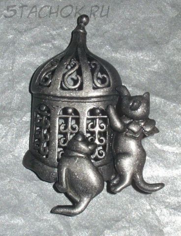 Брошь "Пара котят у клетки" под олово (бесплатная доставка из Великобритании)