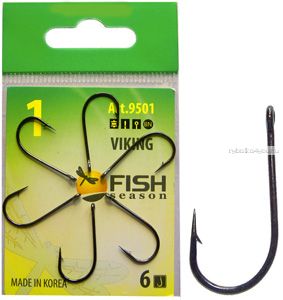 Крючок Fish Season Viking одинарный с ушком, покрытие BN (Артикул:9501)