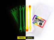 Светящиеся шнурки для обуви Hilaces цвет Желтый/Красный день-ночь