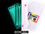 Светящиеся шнурки для обуви Hilaces цвет Прозрачный/Розовый день-ночь