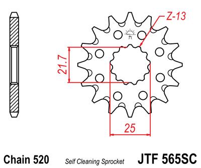 JTF 565SC, звезда передняя самоочищающаяся