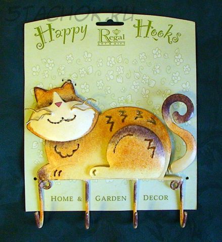 Крючок металлический "Кошечка с усами"