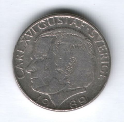 1 крона 1989 г. Швеция