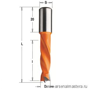 ОСЕНЬ СКИДКИ! Сверло HW для присадочного станка 10 x 30 x 57,5 Z=2+2 S= 10 x 20 LH CMT 308.100.12