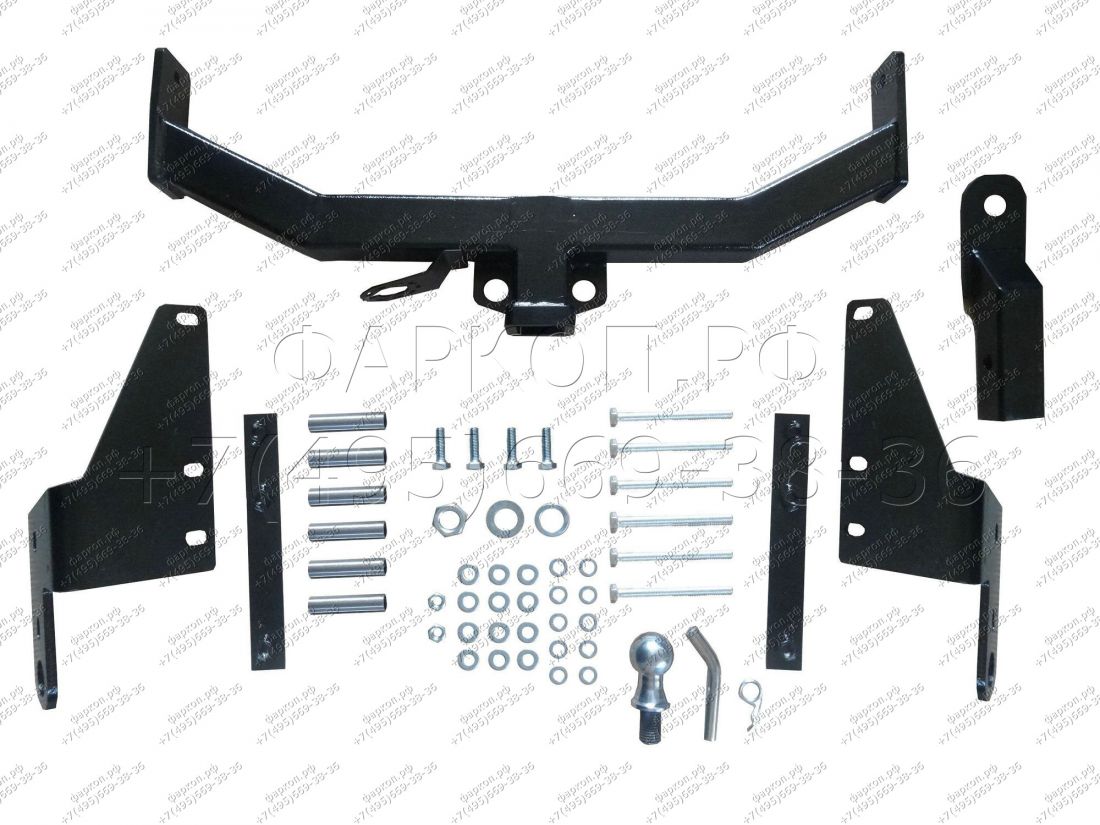 Фаркоп Ssang Yong Kyron 2005-2016 без подрезки бампера. Тип шара: E (легкосъемный шар под квадрат).
