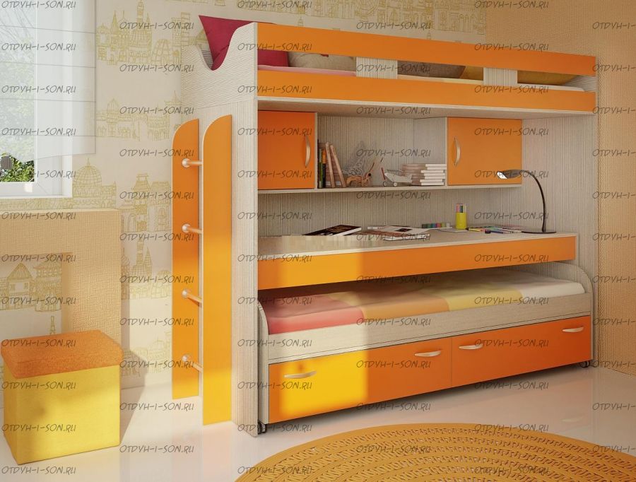 Кровать двухъярусная трансформер Фанки Кидз-22 СВ