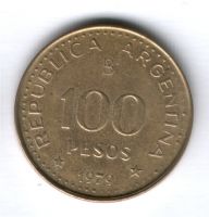 100 песо 1979 г. Аргентина