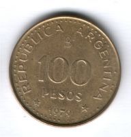 100 песо 1979 г. Аргентина