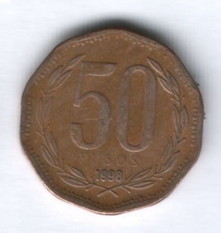 50 песо 1998 г. Чили