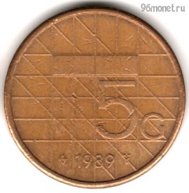 Нидерланды 5 гульденов 1989