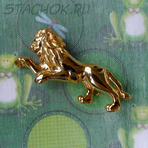 Брошь "Лев" под золото