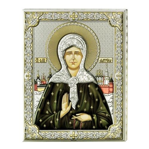 Серебряная икона Святая Матрона (листовое серебро, Италия)