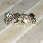 Серьги "Икс" под серебро, золото