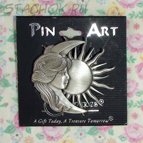 Брошь "Девушка и небесные светила" под олово