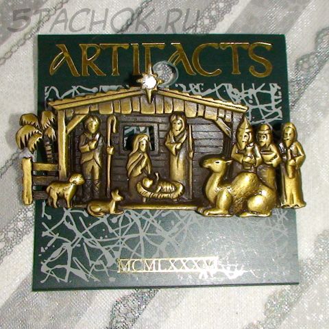 Брошь "Рождение Иисуса Христа" под бронзу