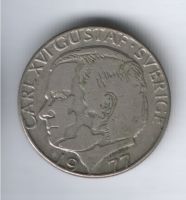 1 крона 1977 г. Швеция